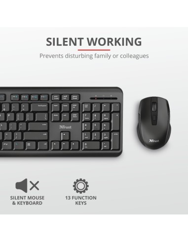 Trust TKM-350 tastiera Mouse incluso RF Wireless QWERTY Italiano Nero