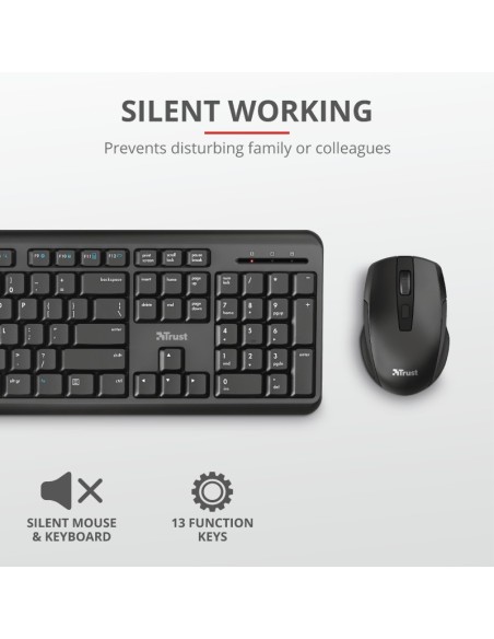 Trust TKM-350 tastiera Mouse incluso RF Wireless QWERTY Italiano Nero