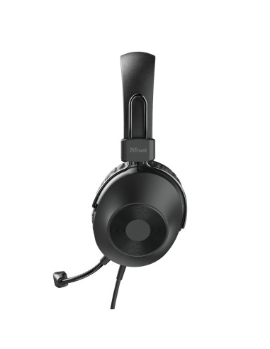Trust HS-250 Auricolare Cablato A Padiglione Musica e Chiamate Nero