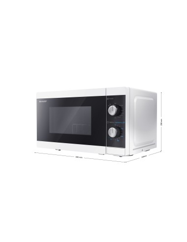 Sharp YC-MG01E-W forno a microonde Superficie piana Microonde con grill 20 L 800 W Nero, Bianco