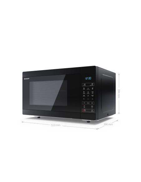 Sharp YC-MG51E-B forno a microonde Superficie piana Microonde con grill 25 L 900 W Nero