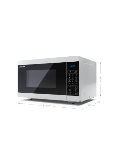 Sharp YC-MG51E-W forno a microonde Superficie piana Microonde con grill 25 L 900 W Nero, Bianco