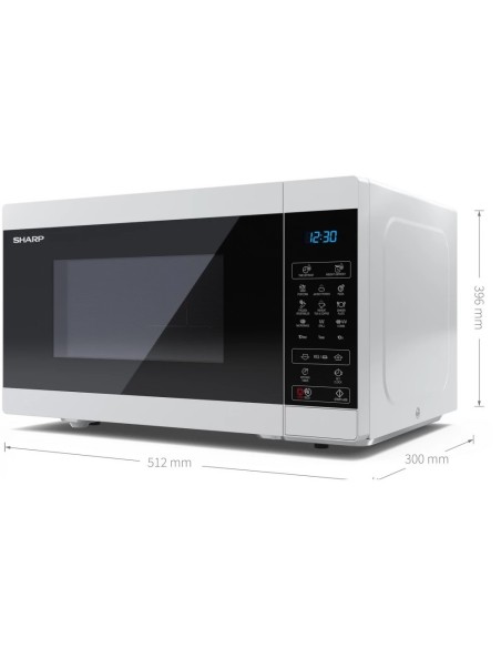 Sharp YC-MG81E-W forno a microonde Superficie piana Microonde con grill 28 L 900 W Nero, Bianco