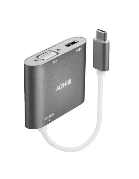 Lindy 43280 cavo e adattatore video 1,1 m USB tipo-C HDMI + VGA (D-Sub) Grigio