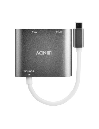 Lindy 43280 cavo e adattatore video 1,1 m USB tipo-C HDMI + VGA (D-Sub) Grigio