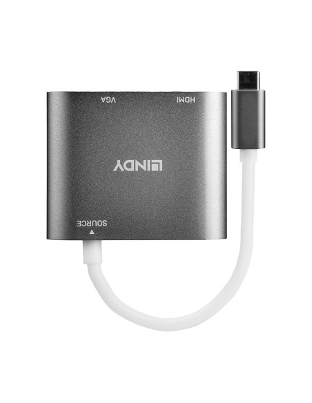 Lindy 43280 cavo e adattatore video 1,1 m USB tipo-C HDMI + VGA (D-Sub) Grigio