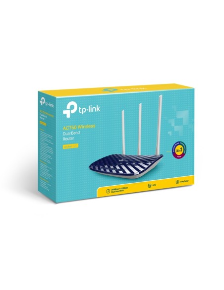 TP-Link AC750 router wireless Fast Ethernet Dual-band (2.4 GHz 5 GHz) 4G Nero, Bianco
