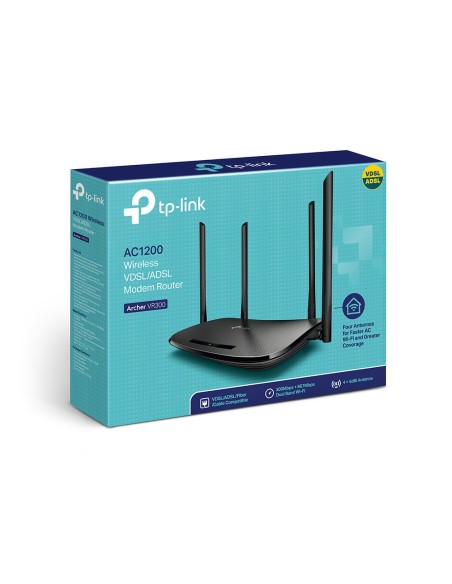 TP-Link Archer VR300 AC1200 router wireless Fast Ethernet Dual-band (2.4 GHz 5 GHz) 4G Nero
