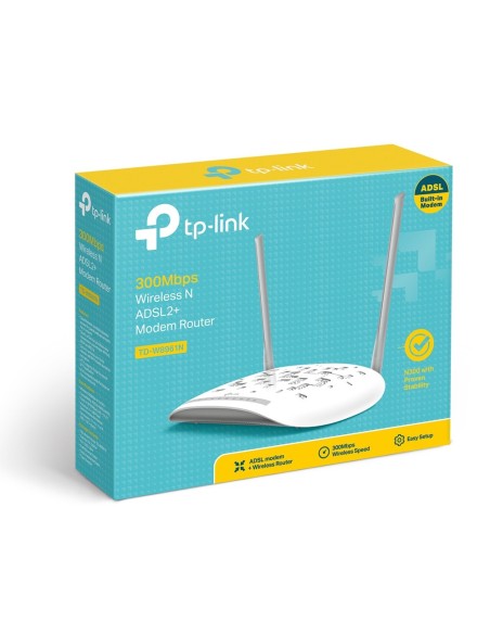 TP-Link TD-W8961N router wireless Fast Ethernet Banda singola (2.4 GHz) 4G Grigio, Bianco