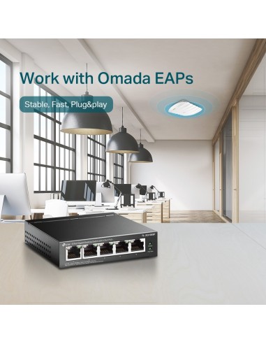 TP-Link TL-SG1005P switch di rete Non gestito Gigabit Ethernet (10 100 1000) Supporto Power over Ethernet (PoE) Nero