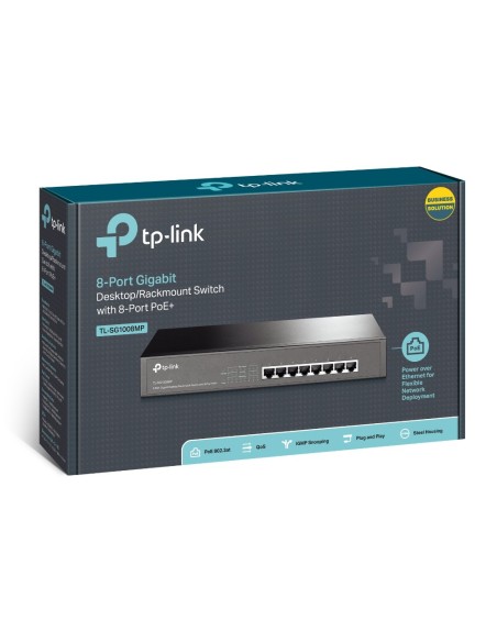 TP-Link TL-SG1008MP switch di rete Non gestito Gigabit Ethernet (10 100 1000) Supporto Power over Ethernet (PoE) Nero
