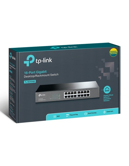 TP-Link TL-SG1016D switch di rete Non gestito L2 Gigabit Ethernet (10 100 1000) Nero