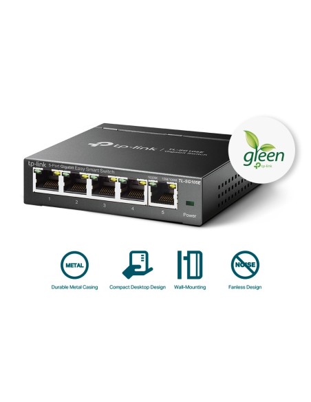 TP-Link TL-SG105E switch di rete Gestito L2 Gigabit Ethernet (10 100 1000) Nero
