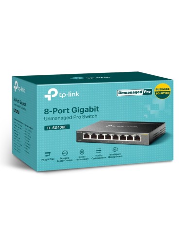 TP-Link TL-SG108E switch di rete Non gestito L2 Gigabit Ethernet (10 100 1000) Nero