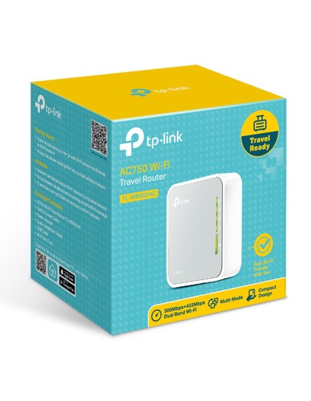 TP-Link TL-WR902AC router wireless Fast Ethernet Dual-band (2.4 GHz 5 GHz) 4G Bianco