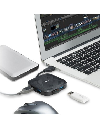 TP-Link UH400 hub di interfaccia USB 3.2 Gen 1 (3.1 Gen 1) Type-A 5000 Mbit s Nero