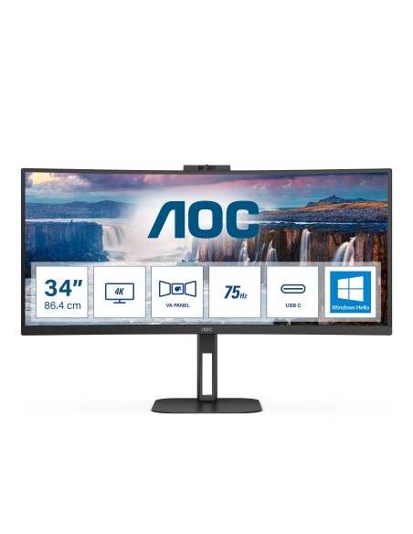 AOC V5 CU34V5CW 86,4 cm (34") 3440 x 1440 Pixel Wide Quad HD LED Nero