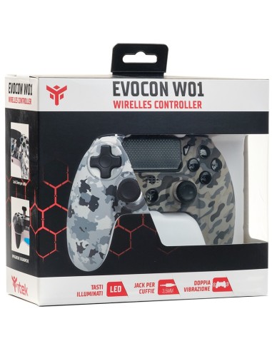 itek EVOCON ADV W01 Mimetico, Bianco Bluetooth USB Gamepad PlayStation 4, Playstation 3, Tablet PC