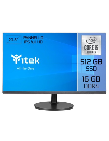 itek AIO Intel® Core™ i5 60,5 cm (23.8") 1920 x 1080 Pixel 16 GB DDR4-SDRAM 512 GB SSD PC All-in-one Nero