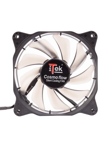 itek Cosmo Flow Case per computer Ventilatore 12 cm Nero, Bianco