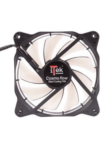 itek Cosmo Flow Case per computer Ventilatore 12 cm Nero, Bianco