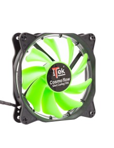 itek Cosmo Flow Case per computer Ventilatore 12 cm Nero, Verde
