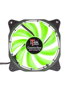itek Cosmo Flow Case per computer Ventilatore 12 cm Nero, Verde 2