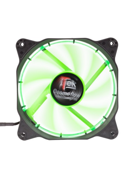 itek Cosmo Flow Case per computer Ventilatore 12 cm Nero, Verde