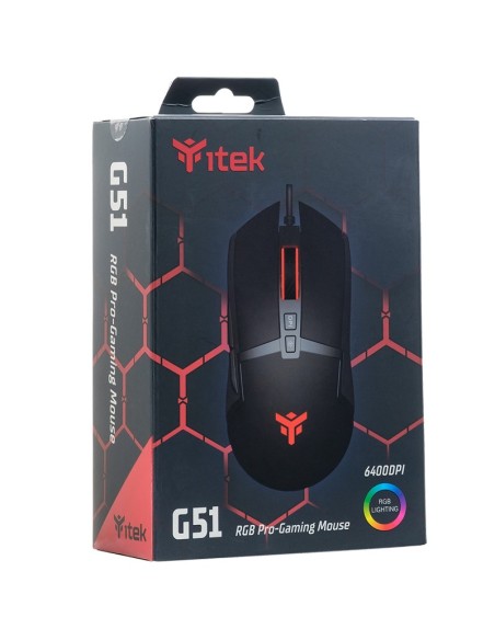 itek G51 mouse Mano destra USB tipo A Ottico 6400 DPI