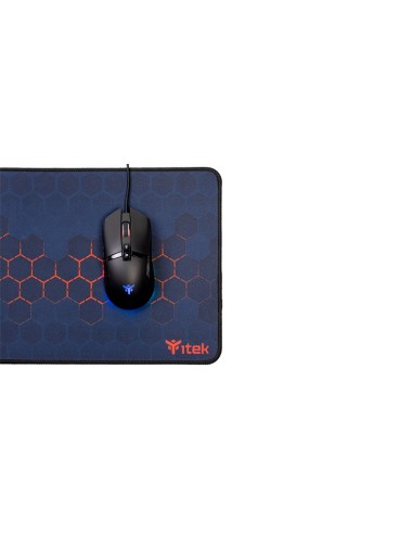 itek E1 Tappetino per mouse per gioco da computer Nero, Rosso