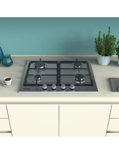Candy Timeless CHG6BRX Acciaio inossidabile Da incasso 60 cm Gas 4 Fornello(i)