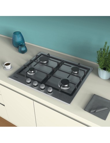 Candy Timeless CHG6BRX Acciaio inossidabile Da incasso 60 cm Gas 4 Fornello(i)
