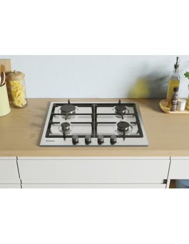 Candy Timeless CHG6BRX Acciaio inossidabile Da incasso 60 cm Gas 4 Fornello(i)