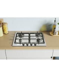 Candy Timeless CHG6BR4WX Acciaio inossidabile Da incasso Gas 4 Fornello(i) 2