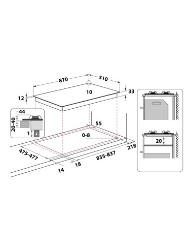 Hotpoint PHN 962 TS IX HA Acciaio inossidabile Da incasso 90 cm Gas 6 Fornello(i)