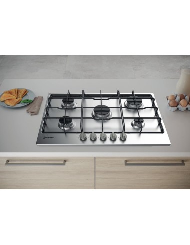 Indesit THP 752 IX I Acciaio inossidabile Da incasso 73 cm Gas 5 Fornello(i)