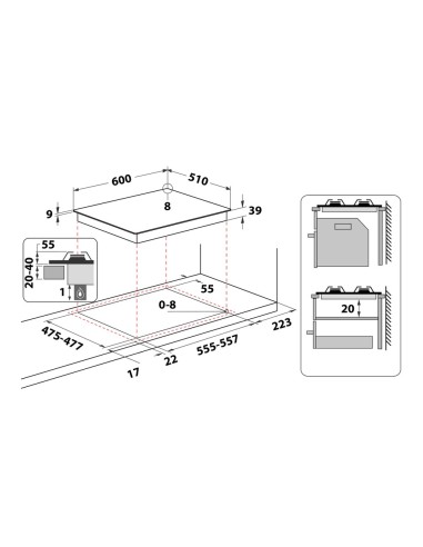 Hotpoint PCN 640 T (AN) R  HA Antracite Da incasso 59 cm Gas 4 Fornello(i)