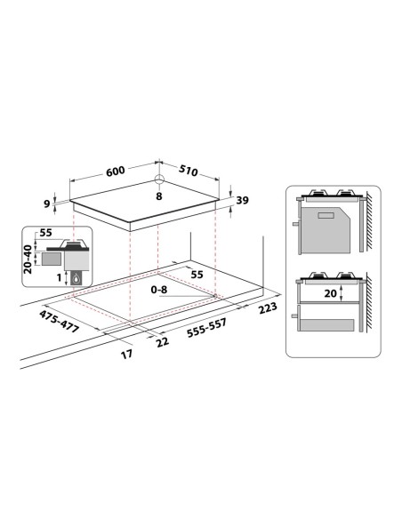 Hotpoint PCN 640 T (AN) R  HA Antracite Da incasso 59 cm Gas 4 Fornello(i)