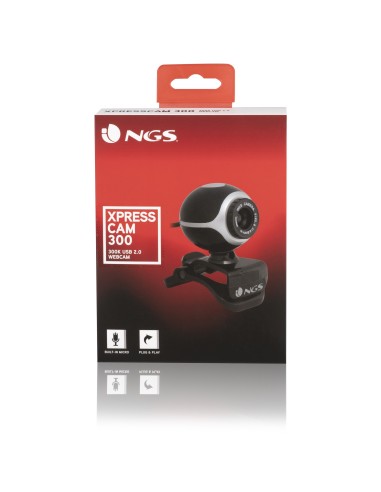 NGS Xpresscam300 webcam 8 MP 1920 x 1080 Pixel USB 2.0 Nero, Argento