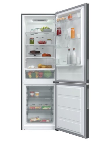 Candy CVNB 6184X S1 frigorifero con congelatore Libera installazione 302 L E Acciaio inossidabile