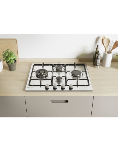 Candy Timeless CHW6D4WX Acciaio inossidabile Da incasso 60 cm Gas 4 Fornello(i)