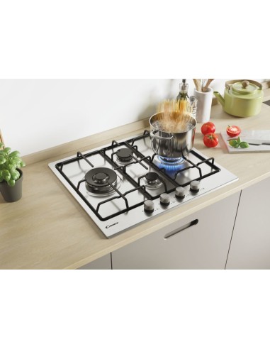 Candy Timeless CHW6D4WX Acciaio inossidabile Da incasso 60 cm Gas 4 Fornello(i)