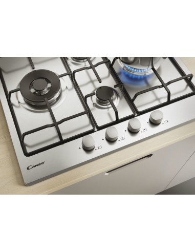 Candy Timeless CHW6D4WX Acciaio inossidabile Da incasso 60 cm Gas 4 Fornello(i)