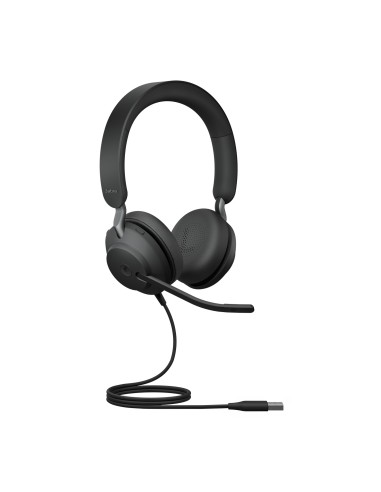 Jabra Evolve2 40, MS Stereo Auricolare Cablato A Padiglione Ufficio USB tipo A Bluetooth Nero