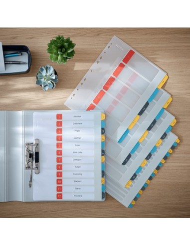Leitz 12460000 intercalare Indice a linguetta numerico Polipropilene (PP)