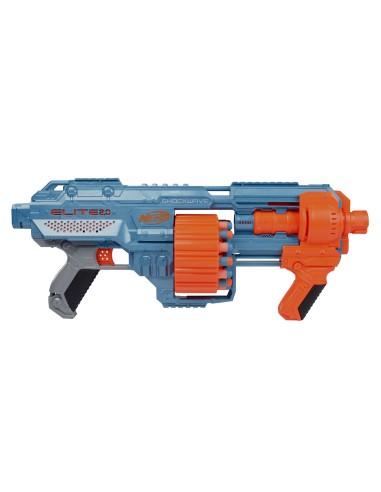 Nerf Elite 2.0 - Shockwave RD-15 (Blaster con tamburo rotante da 15 dardi, lancio a raffica con azione a pompa, capacità di