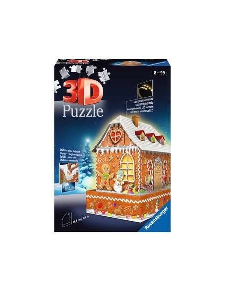 Ravensburger Christmas Gingerbread House Night Edition Puzzle 3D 216 pz Edifici