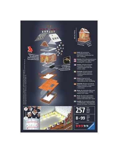 Ravensburger Christmas Gingerbread House Night Edition Puzzle 3D 216 pz Edifici