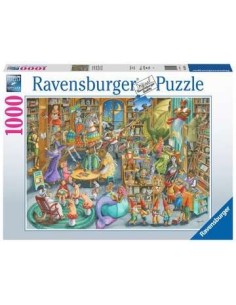 Ravensburger Midnight in the Library Puzzle di contorno 1000 pz Arte