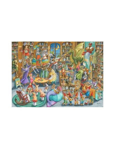 Ravensburger Midnight in the Library Puzzle di contorno 1000 pz Arte